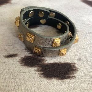 Tory Burch Metallic Double Wrap Bracelet